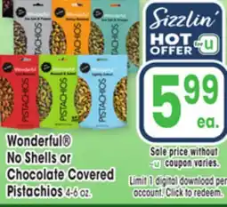Jewel-Osco Wonderful No Shells or Chocolate Covered Pistachios offer