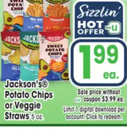 Jewel-Osco Jackson's Potato Chips or Veggie Straws offer