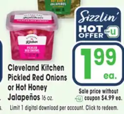 Jewel-Osco Cleveland Kitchen Pickled Red Onions or Hot Honey Jalapeños offer