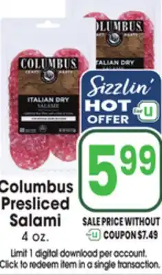 Jewel-Osco Columbus Presliced Salami offer
