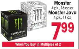 Jewel-Osco Monster 4 pk., 16 oz. or Monster Java 4 pk., oz offer