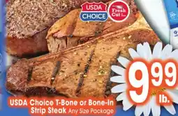 Jewel-Osco USDA Choice T-Bone or Bone-In Strip Steak offer