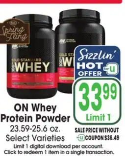 Jewel-Osco ON Whey Protein Powder offer