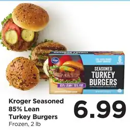Food 4 Less Kroger Seasoned 85% Lean Turkey Burgers offer