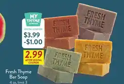 Fresh Thyme Fresh Thyme Bar Soap offer