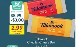 Fresh Thyme Tillamook Cheddar Cheese Bars offer