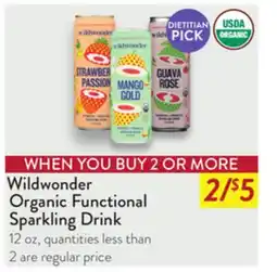 Fresh Thyme Wildwonder Organic Functional Sparkling Drink offer