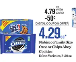 Mariano's Nabisco Family Size Oreo or Chips Ahoy Cookies offer