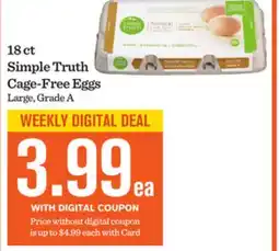 Mariano's 18 ct Simple Truth Cage-Free Eggs offer