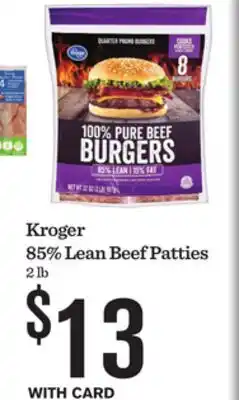 Mariano's Kroger 85% Lean Beef Patties offer