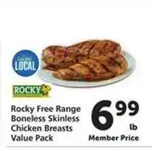 Safeway Rocky Free Range Boneless Skinless Chicken Breasts Value Pack offer
