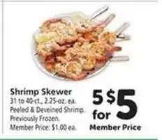 Safeway Shrimp Skewer offer