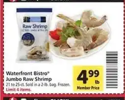Safeway waterfront BISTRO Jumbo Raw Shrimp offer