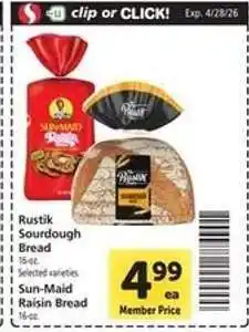 Safeway Rustik Sourdough Bread offer