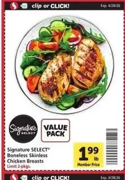 Safeway Signature Select Boneless Skinless Chicken Breasts offer