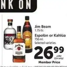 Safeway Jim Beam, Espolòn or Kahlúa offer