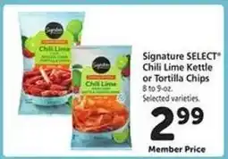 Safeway Signature SELECT Chili Lime Kettle or Tortilla Chips offer