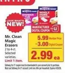 Safeway Mr. Clean Magic Erasers offer