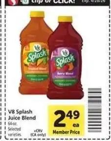 Safeway V8 Splash Juice Blend offer