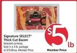 Safeway Signature SELECT Thick-Cut Bacon offer