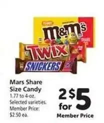 Safeway Mars Share Size Candy offer
