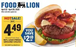 Food Lion 80% Lean Fresh Ground Chuck offer