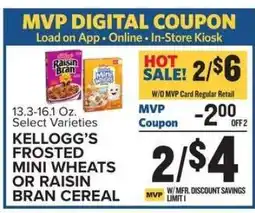 Food Lion Kellogg's Frosted Mini Wheats or Raisin Bran Cereal offer