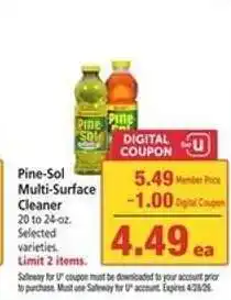Safeway Pine-Sol Multi-Surface Cleaner offer