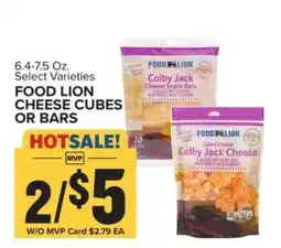 Food Lion FOOD LION CHEESE CUBES OR BARS offer
