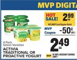 Food Lion ACTIVIA TRADITIONAL OR PROACTIVE YOGURT offer