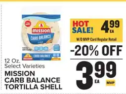 Food Lion MISSION CARB BALANCE TORTILLA SHELL offer