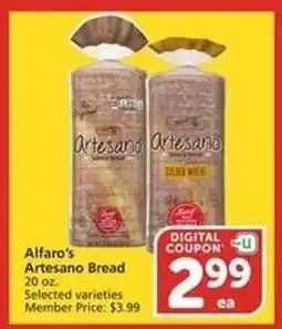 Albertsons Alfaro's Artesano Bread offer