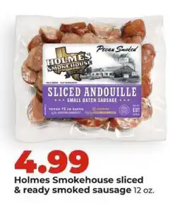 Hy-Vee Holmes Smokehouse sliced & ready smoked sausage offer