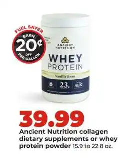 Hy-Vee Ancient Nutrition Whey Protein offer