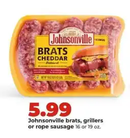 Hy-Vee Johnsonville brats, grillers or rope sausage offer