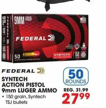 Big 5 Syntech Action Pistol 9mm Luger Ammo offer