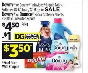 Dollar General Downy Or Bounce Fabric Softener Sheets offer