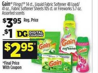 Dollar General Gain Liquid Fabric Softener offer
