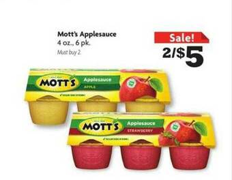 Family Dollar Mott's Applesauce offer