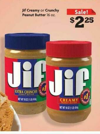 Family Dollar Jif Creamy Or Crunchy Peanut Butter offer