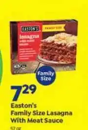 Save a Lot Eastons Family Sixe Lasagna With Meat Sauce offer