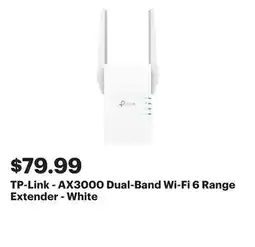 Best Buy TP-Link - AX3000 Dual-Band Wi-Fi 6 Range Extender - White offer