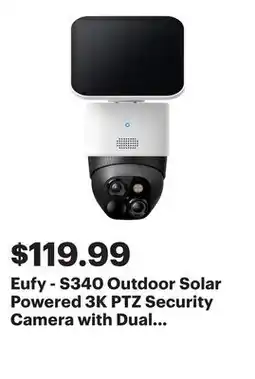 Best Buy Eufy - S340 Outdoor Solar Powered 3K PTZ Security Camera with Dual Lens - White offer