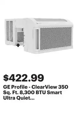 Best Buy GE Profile - ClearView 350 Sq. Ft. 8,300 BTU Smart Ultra Quiet Window Air Conditioner - White offer