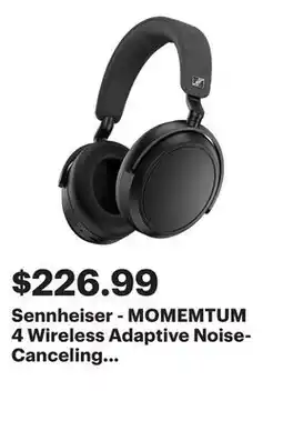 Best Buy Sennheiser - MOMEMTUM 4 Wireless Adaptive Noise-Canceling Over-The-Ear Headphones - Black offer