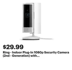 Best Buy Ring - Indoor Plug-In 1080p Security Camera (2nd - Generation) with Privacy cover - White offer