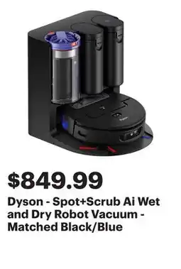 Best Buy Dyson - Spot+Scrub Ai Wet and Dry Robot Vacuum - Matched Black/Blue offer
