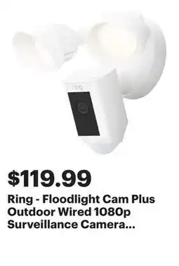 Best Buy Ring - Floodlight Cam Plus Outdoor Wired 1080p Surveillance Camera - White offer