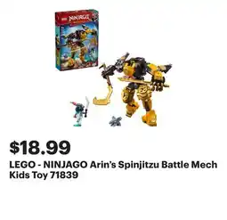 Best Buy LEGO - NINJAGO Arin's Spinjitzu Battle Mech Kids Toy 71839 offer