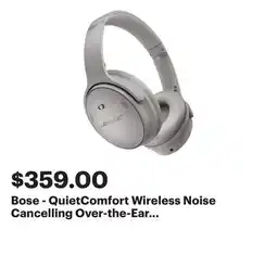 Best Buy Bose - QuietComfort Wireless Noise Cancelling Over-the-Ear Bluetooth Headphones - Moonlight Gray offer
